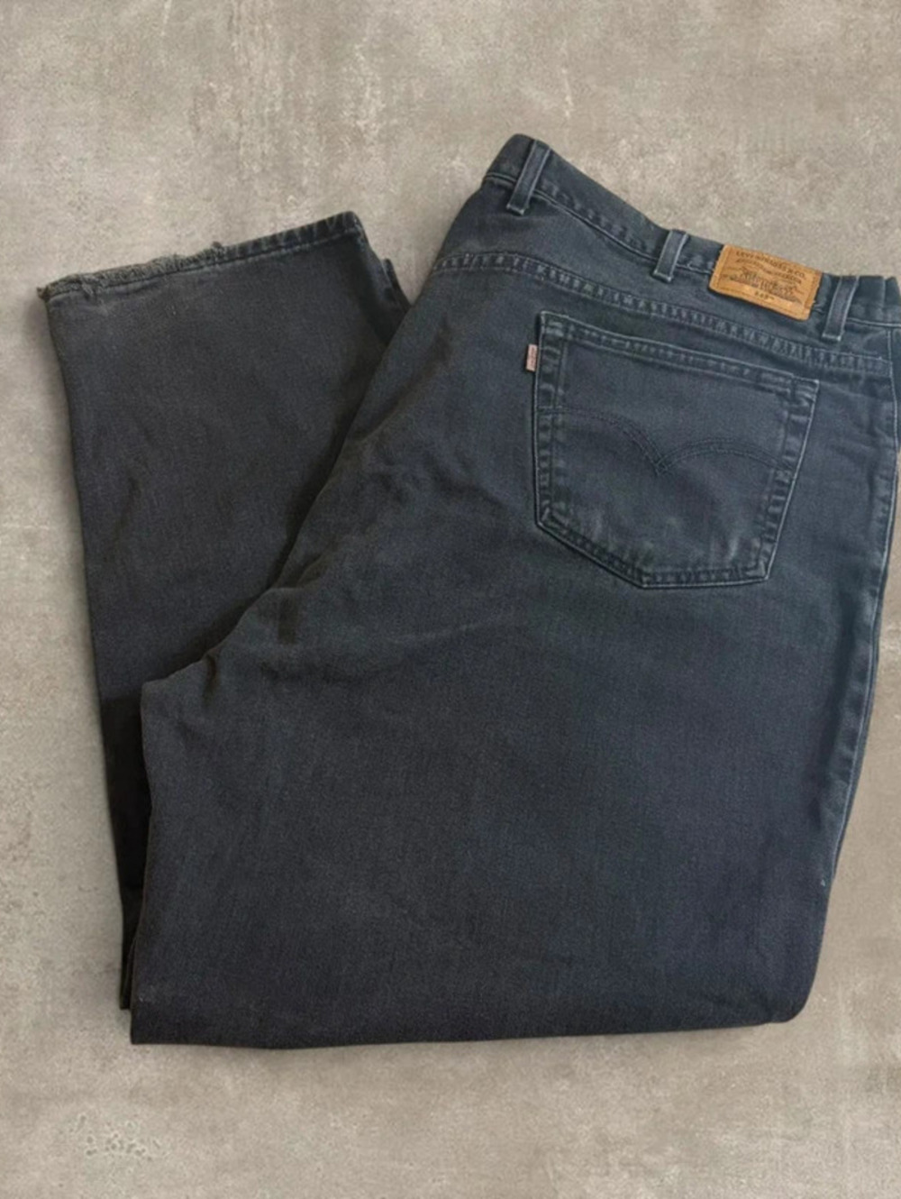 Vintage 2001 Levi’s 545 Orange Tab Black Jeans Loose Fit Baggy Mens 54x30 Y2K